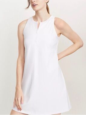 Lou & Grey White Zip-Front One-Piece Swim Cover